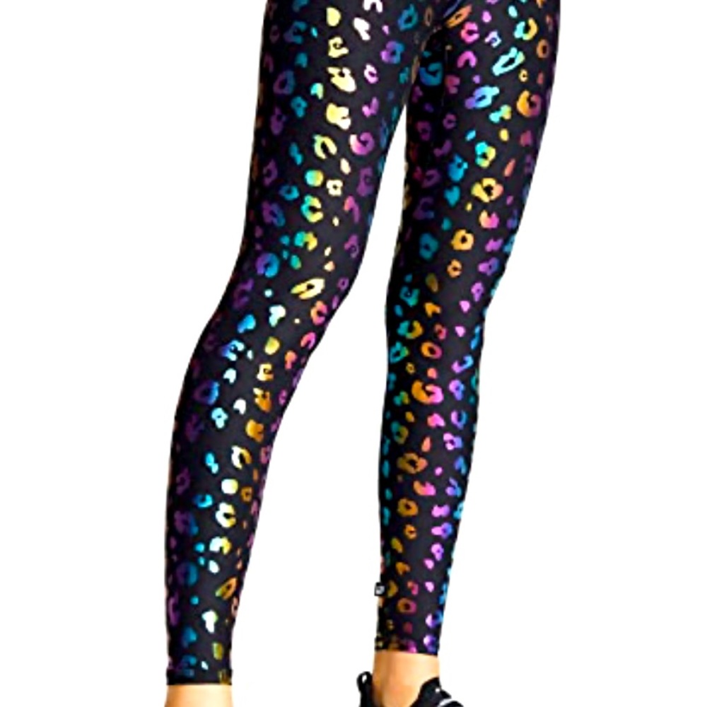 Terez rainbow cheetah compression leggings size small